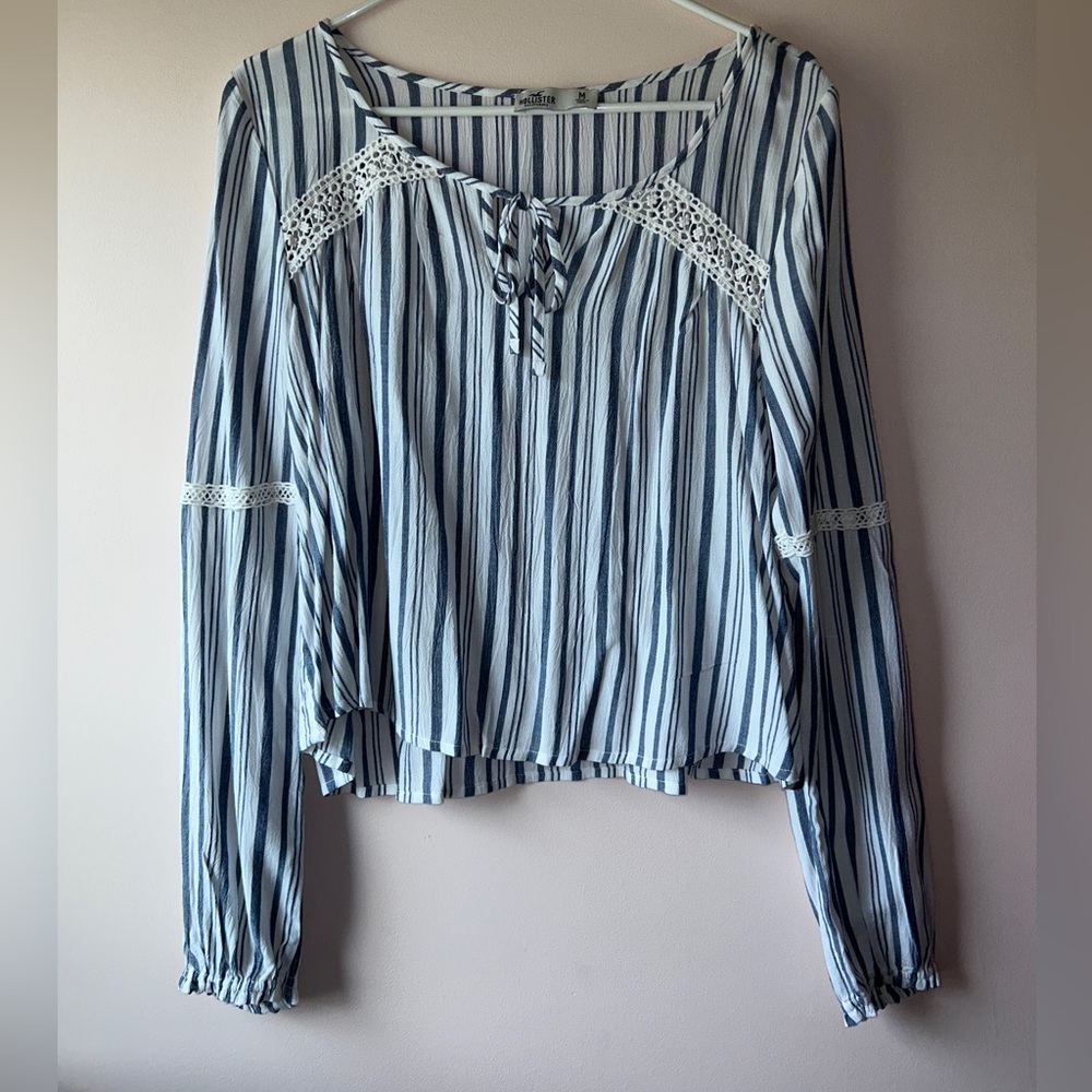 NWOT Hollister striped lace top